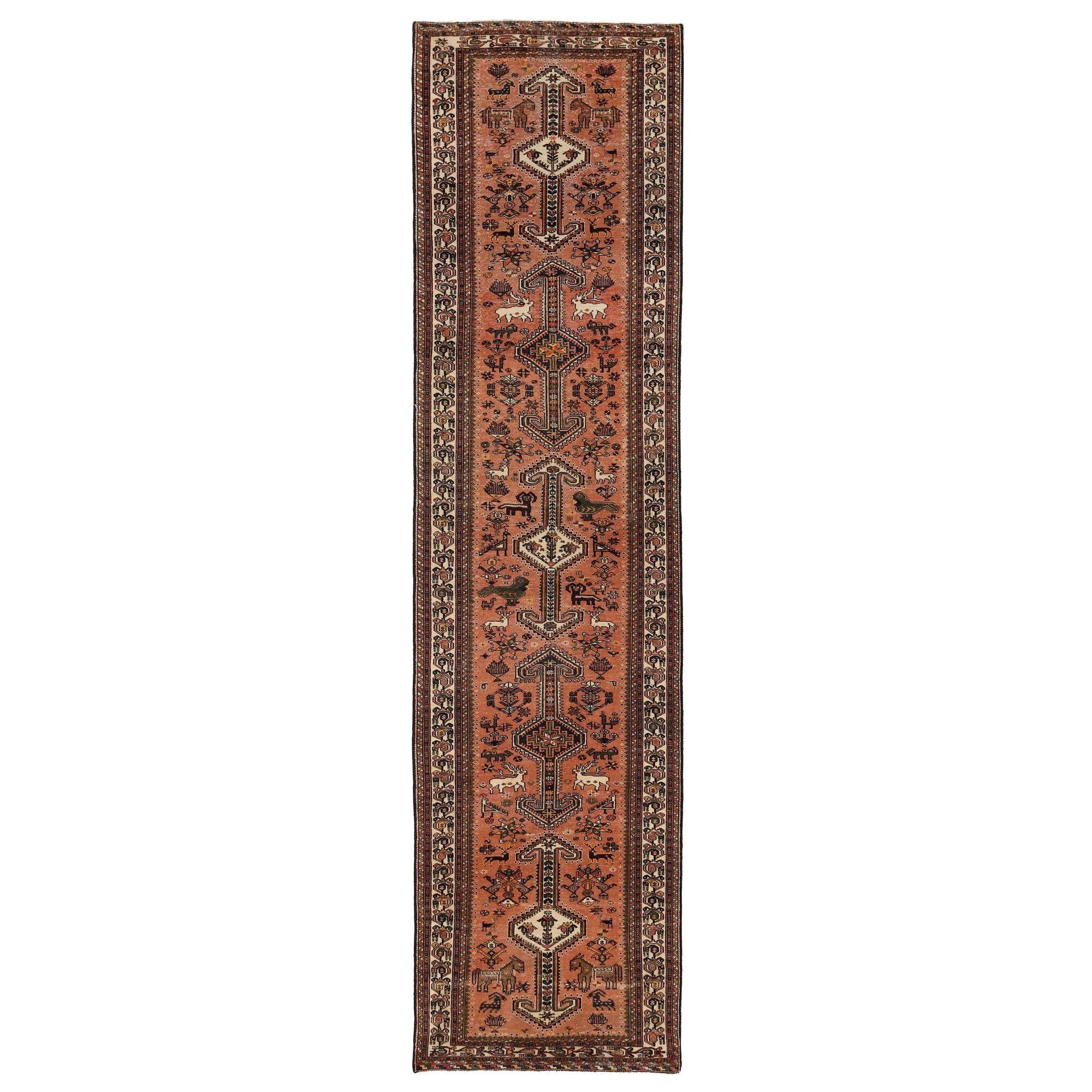 Tappeto Persiano Bakhtiari Runner - Lana Design/One Rosa - 96966 in vendita