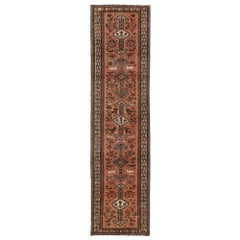 Persian Bakhtiari Runner Rug - Wool Orange Pink Design - 96966