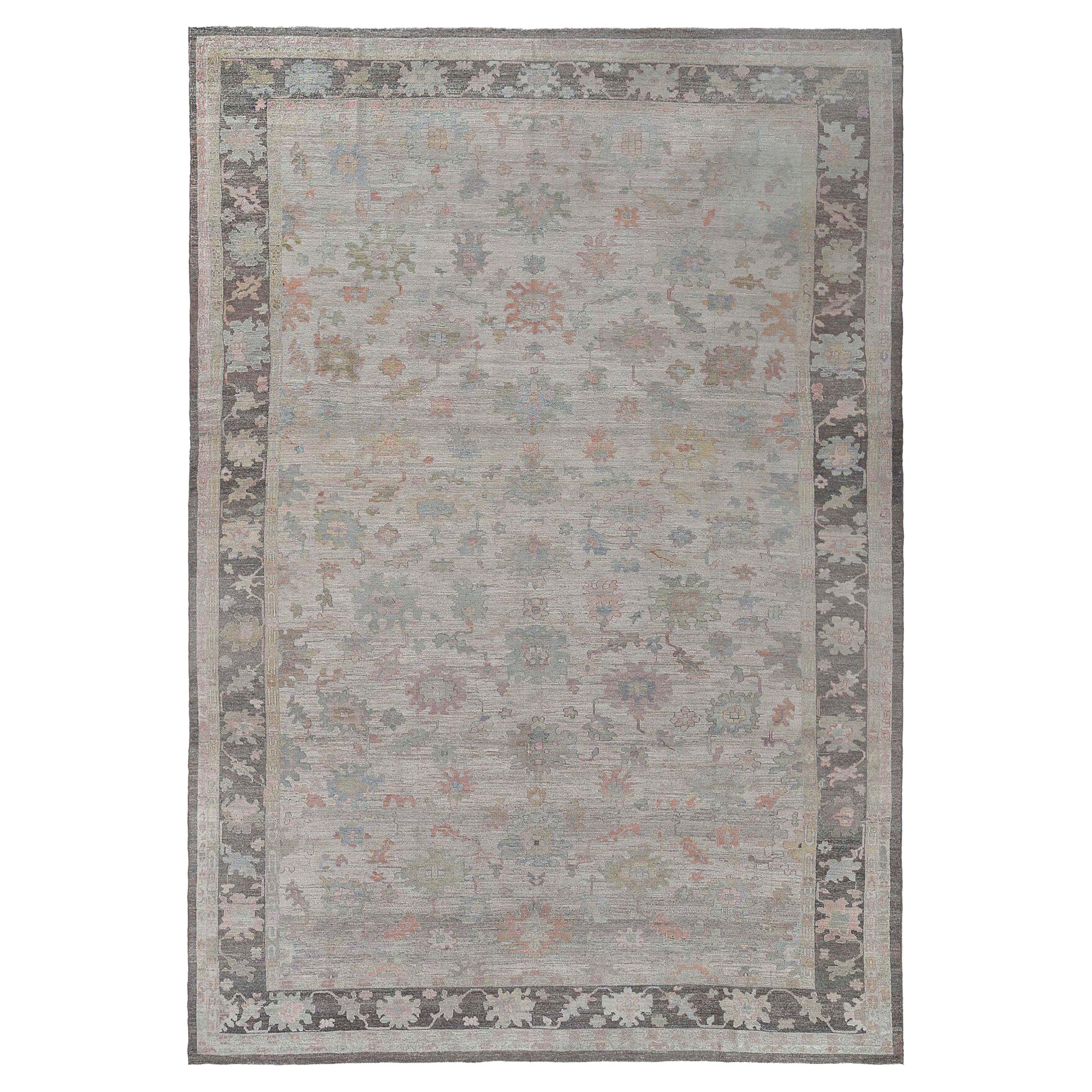 Afghanistan Oushak Over Size Teppich - Wolle Elfenbein Design - 97031