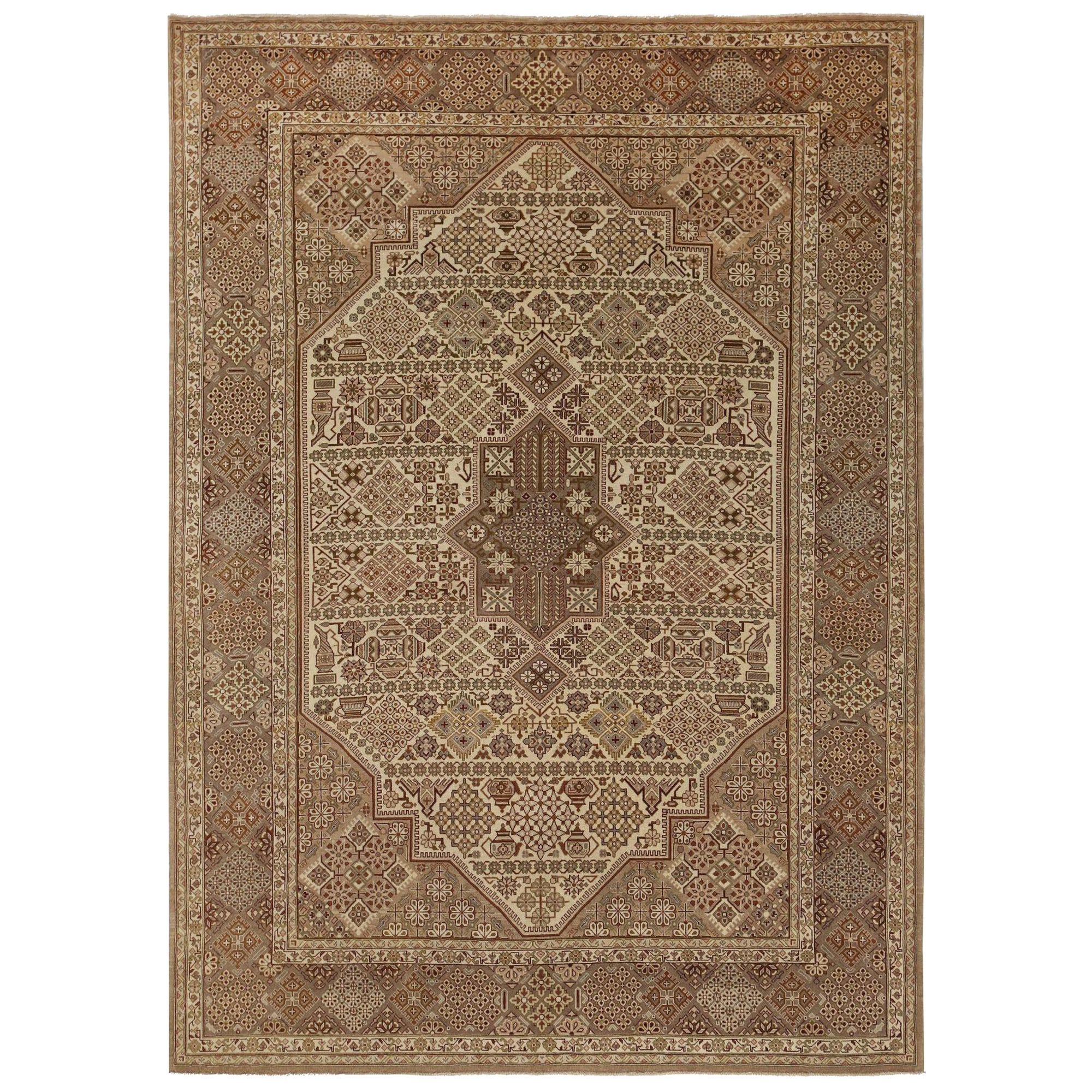 Tappeti persiani Isfahan - Disegno in lana marrone avorio - 96968