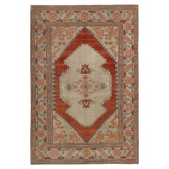 Persian Heriz Area Rugs - Wool Ivory Orange Design - 96969