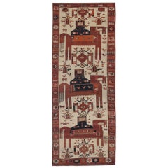 Persian Shiraz Area Rugs - Wool Brown Ivory Design - 96970