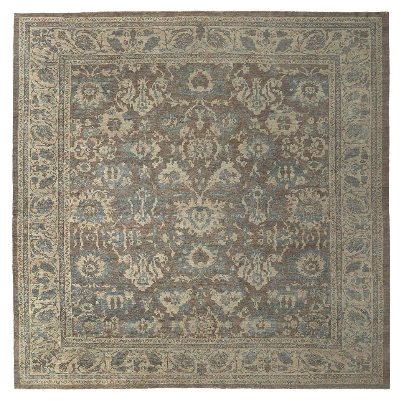 Afghanistan Sultanabad Quadratische Teppiche - Wolle Brown Design - 97035
