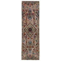 Tapis persan Mahal - Design en laine ivoire rose - 96972
