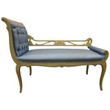 Lovely Hollywood Regency Scrolled Arm Carved Wood Bench