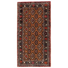 Tappeto persiano Semnan Small - Disegno in lana marrone - 97053