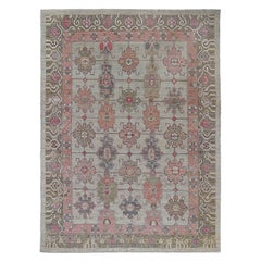 Tapis d'Afghanistan Sultanabad - Design en laine ivoire rose - 97002