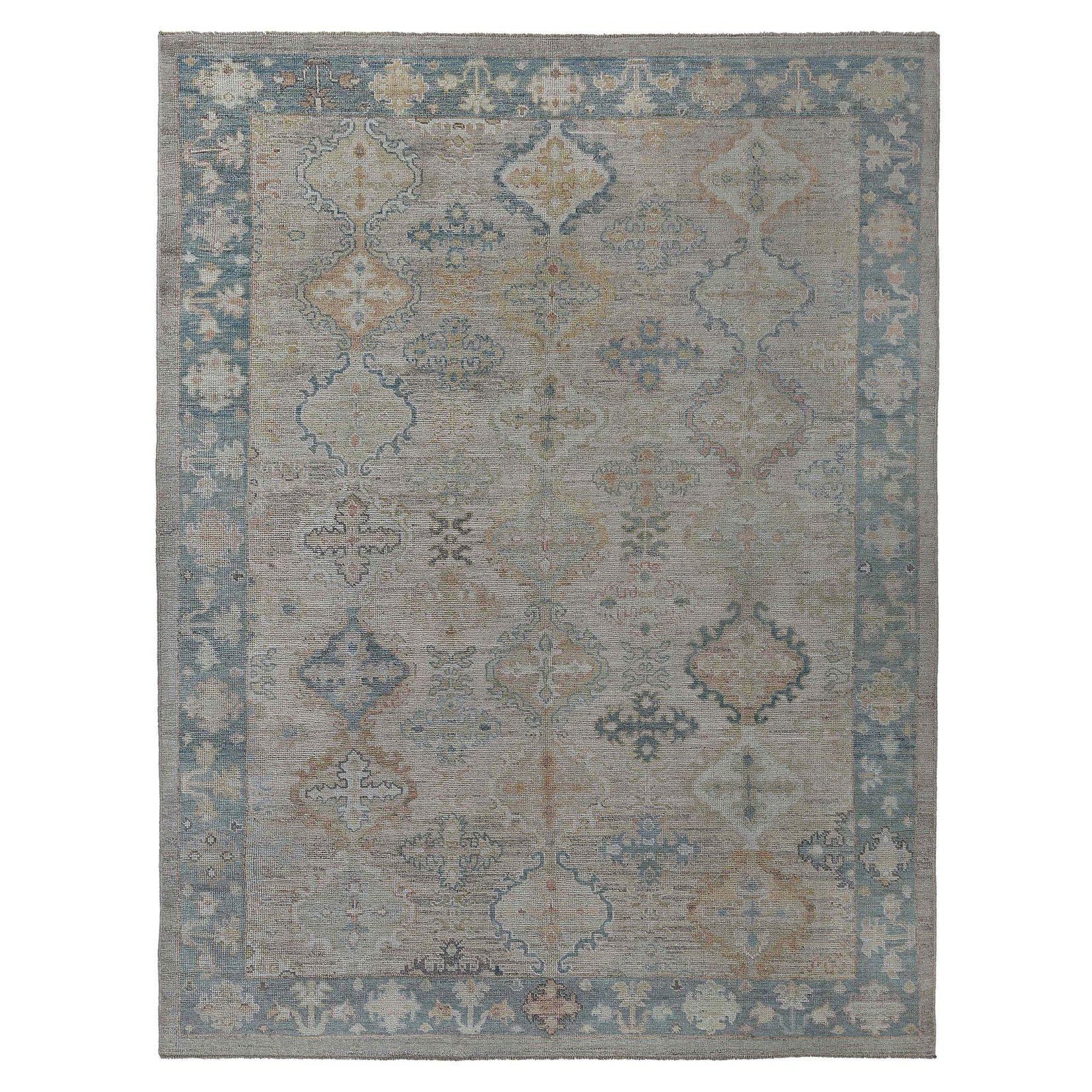 Tapis d'Afghanistan Oushak - Design en laine ivoire - 97004