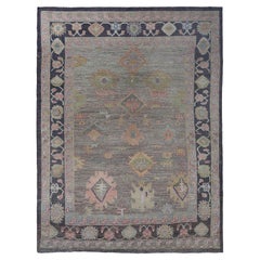Tappeti Afghanistan Oushak - Design marrone in lana - 97005