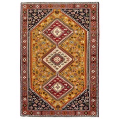 Tappeto persiano Gabbeh Small - Disegno giallo in lana - 97073