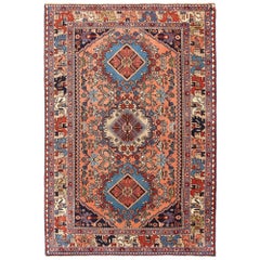 Tappeto persiano Shiraz Small - Disegno in lana rosa - 97074