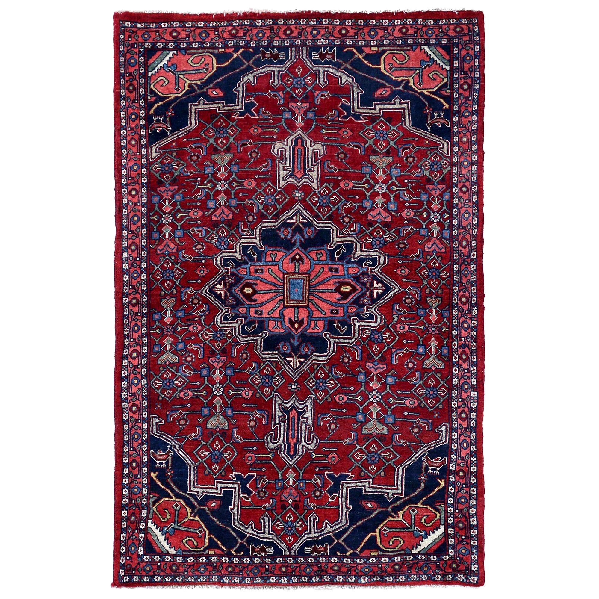 Persischer Bijar Kleiner Teppich - Wolle Rot Design - 97076