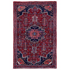 Petit tapis persan Bijar - Motif rouge en laine - 97076