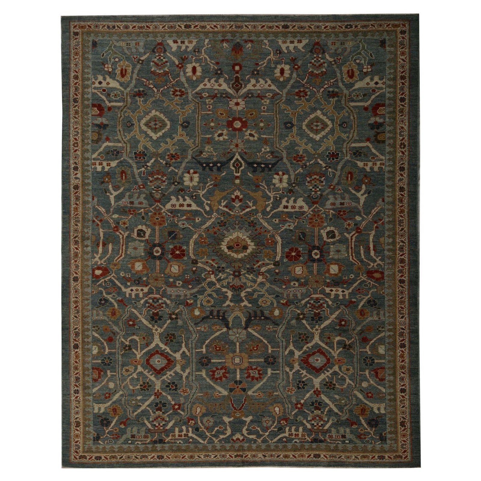 Sultanabad-Teppiche aus Wolle in Blau und Grau in Afghanistan - 97021