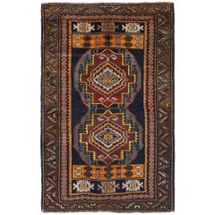 Tappeto persiano Azerbaijan Small - Lana Marrone Disegno Arancione - 97078