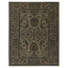 Tapis d'Afghanistan Sultanabad en laine motif ivoire taupe - 97023