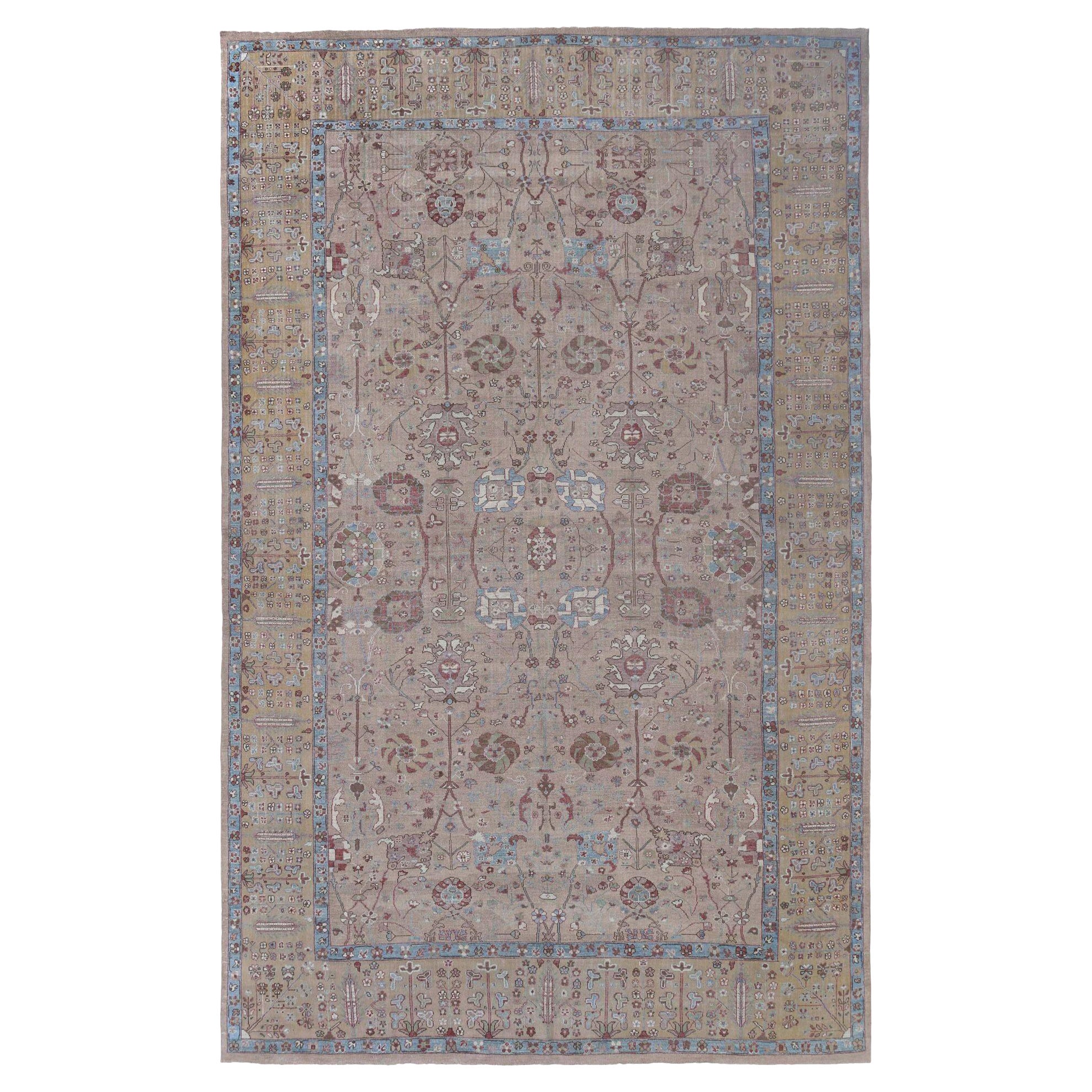 Afghanistan Sultanabad Over Size Teppich - Wolle Elfenbeinrosa Design - 97025