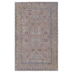 Tapis Sultanabad en laine ivoire rose, taille approximative - 97025