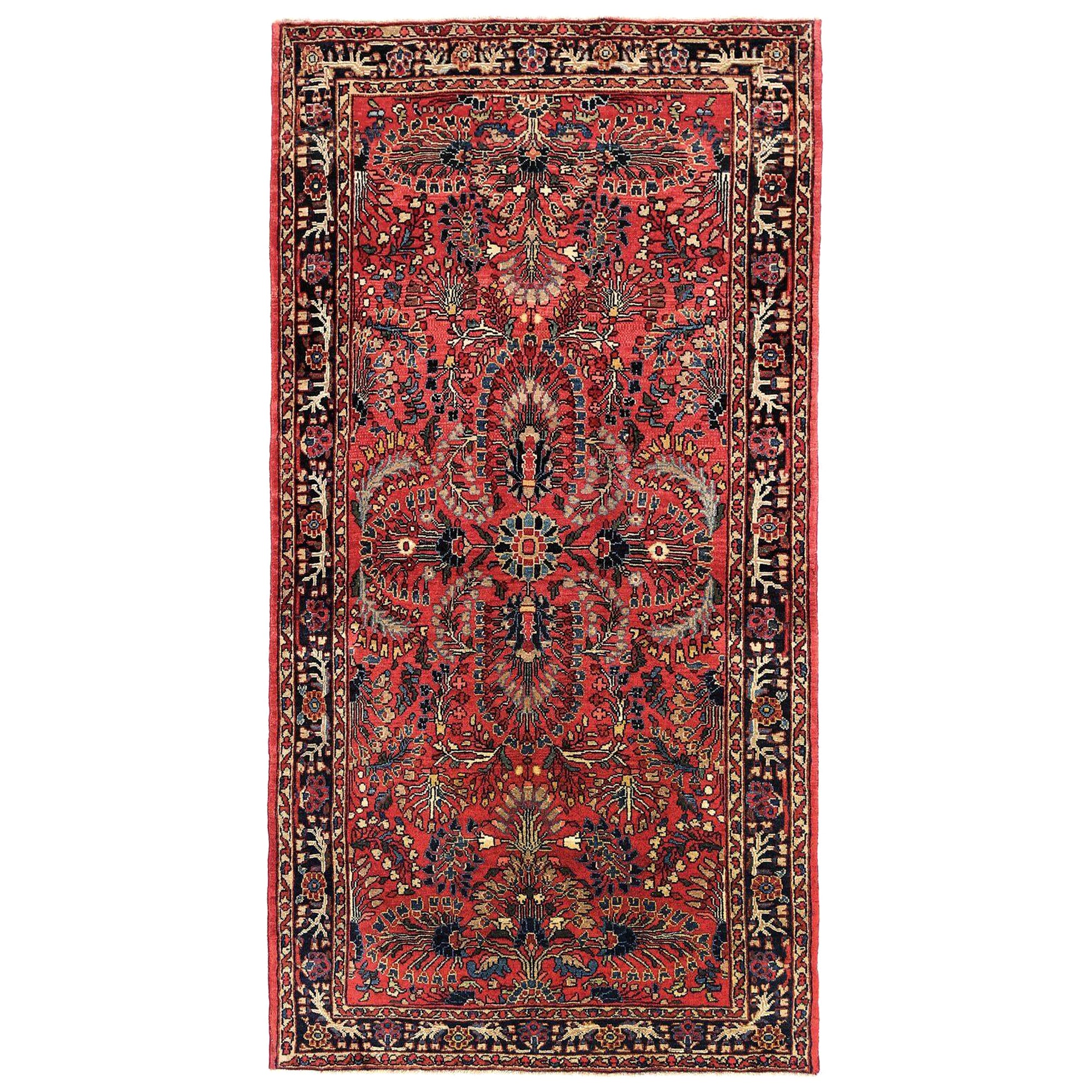 Persischer Sarogh Kleiner Teppich - rotes Wolldesign - 97082