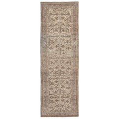 Persian Malayer Runner Rug - Wool Brown Ivory Design - 97094
