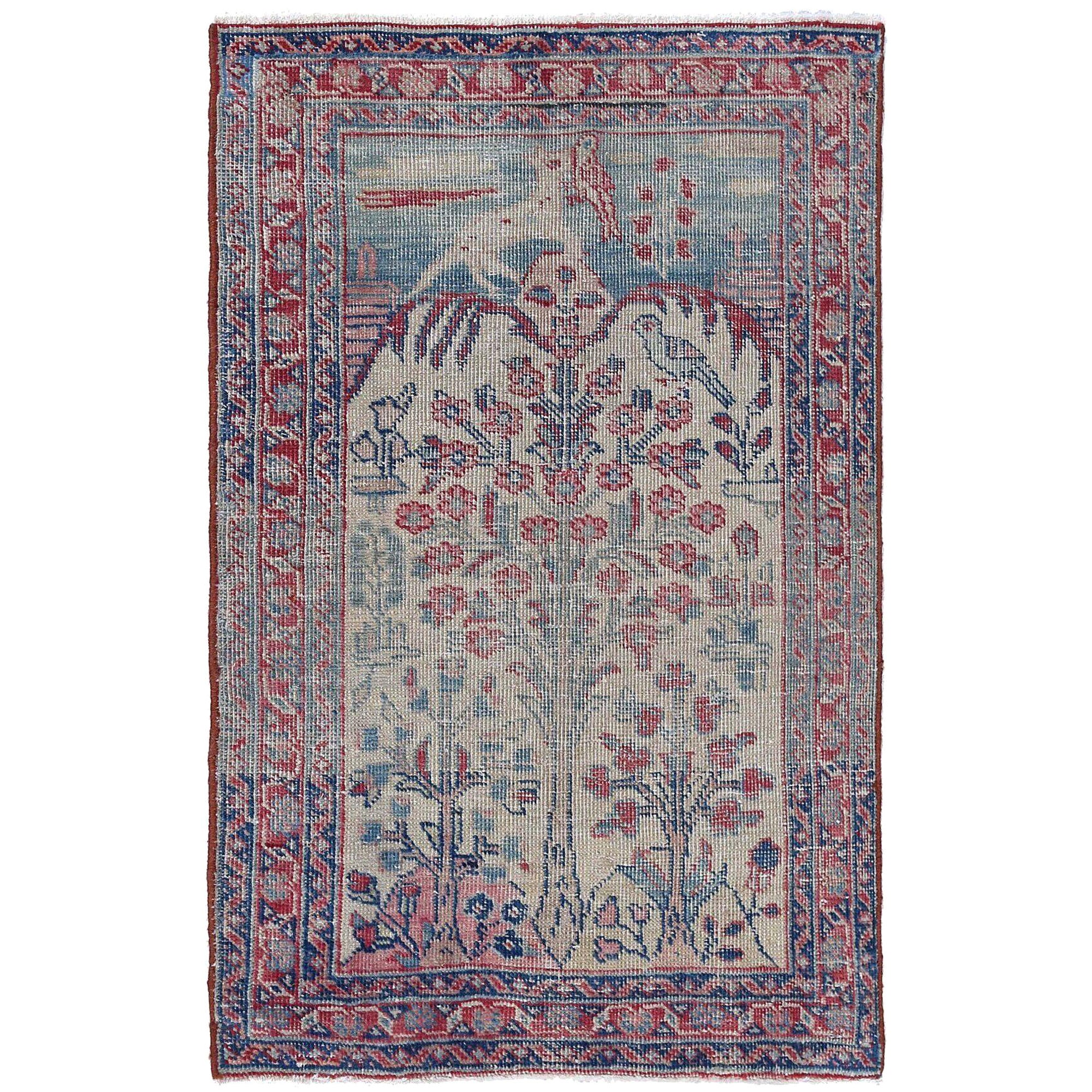 Persischer Khoi Small Teppich - Wolle Elfenbein Design - 97046 im Angebot