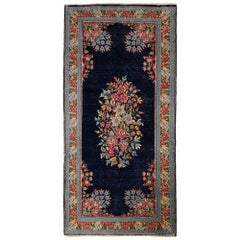 Tapis persan Kerman - Motif bleu marine en laine - 97048
