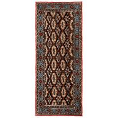 Tapis de course persan Semnan - Laine Brown Ivory Design - 97060