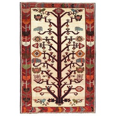 Petit tapis persan Gabbeh - Design en laine ivoire - 97063