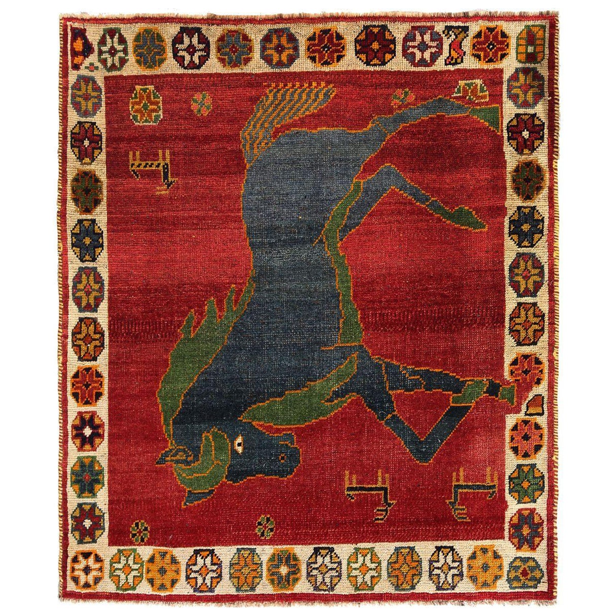Persischer Gabbeh Kleiner Teppich - Wolle Rot Design - 97066