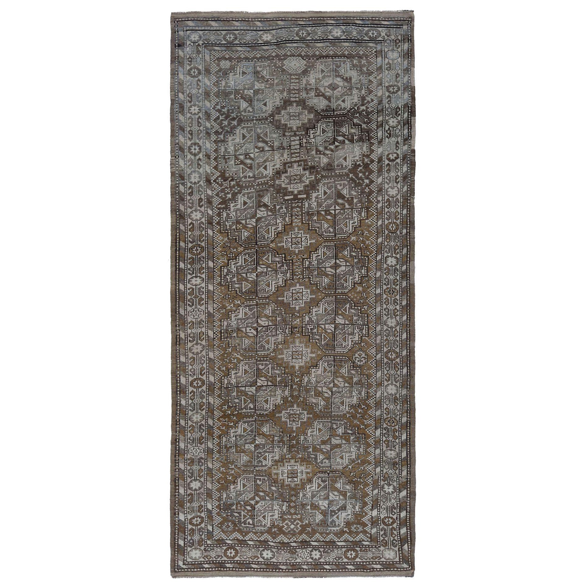 Persian Azerbaijan Area Rugs - Wool Brown Ivory Design - 97142