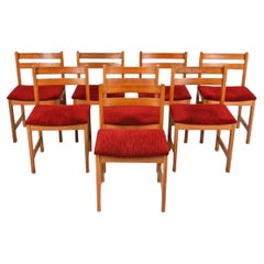 Set of 8 Mid century danish modern oak dining chairs