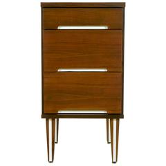 Walnut and White Micarta Three-Drawer Nightstand 5