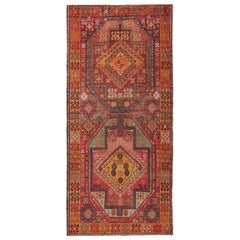 Persian Azerbaijan Small Rug - Wool Orange Pink Red Yellow - 97117