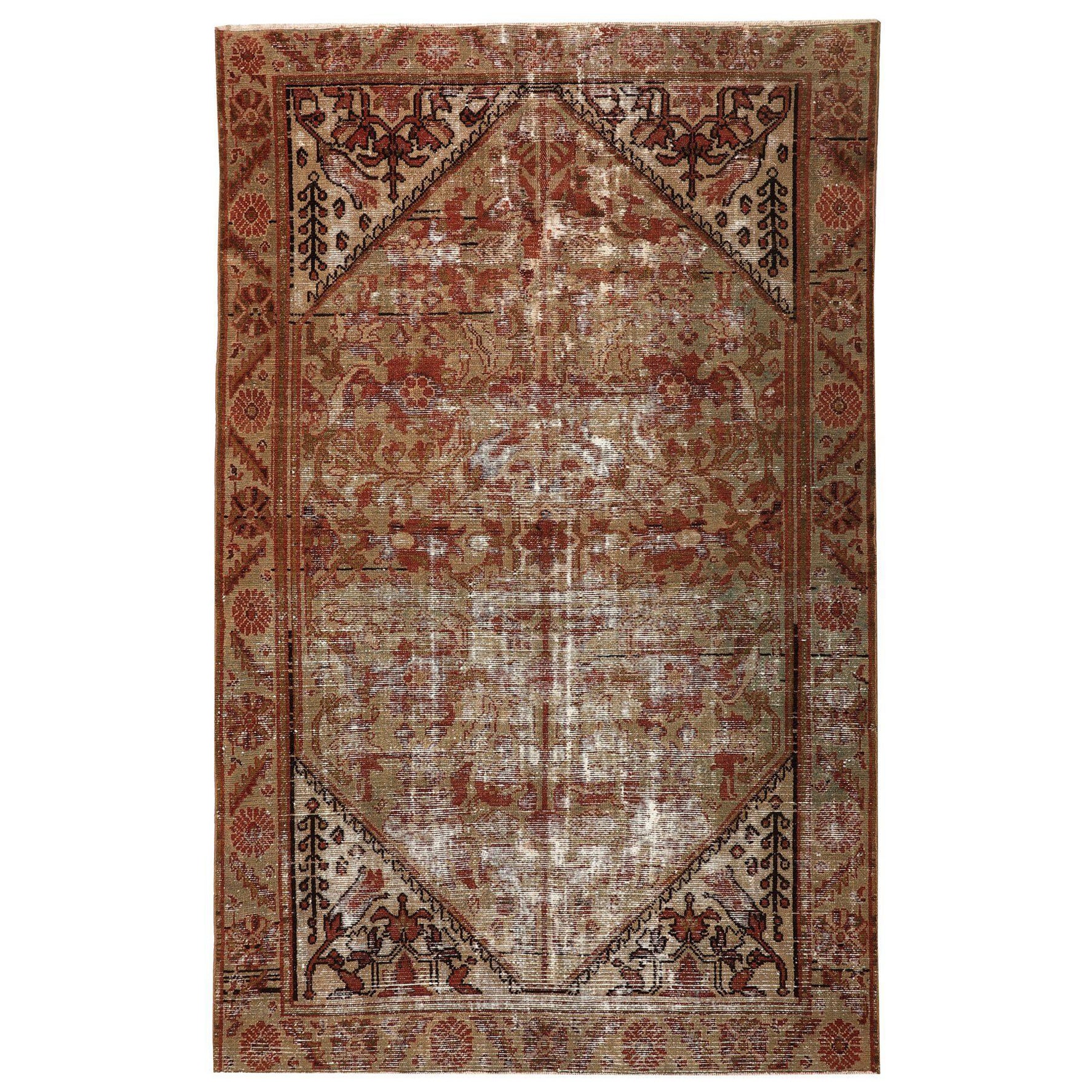 Persischer Malayer Kleiner Teppich - Wolle Braun Rot Design - 97087