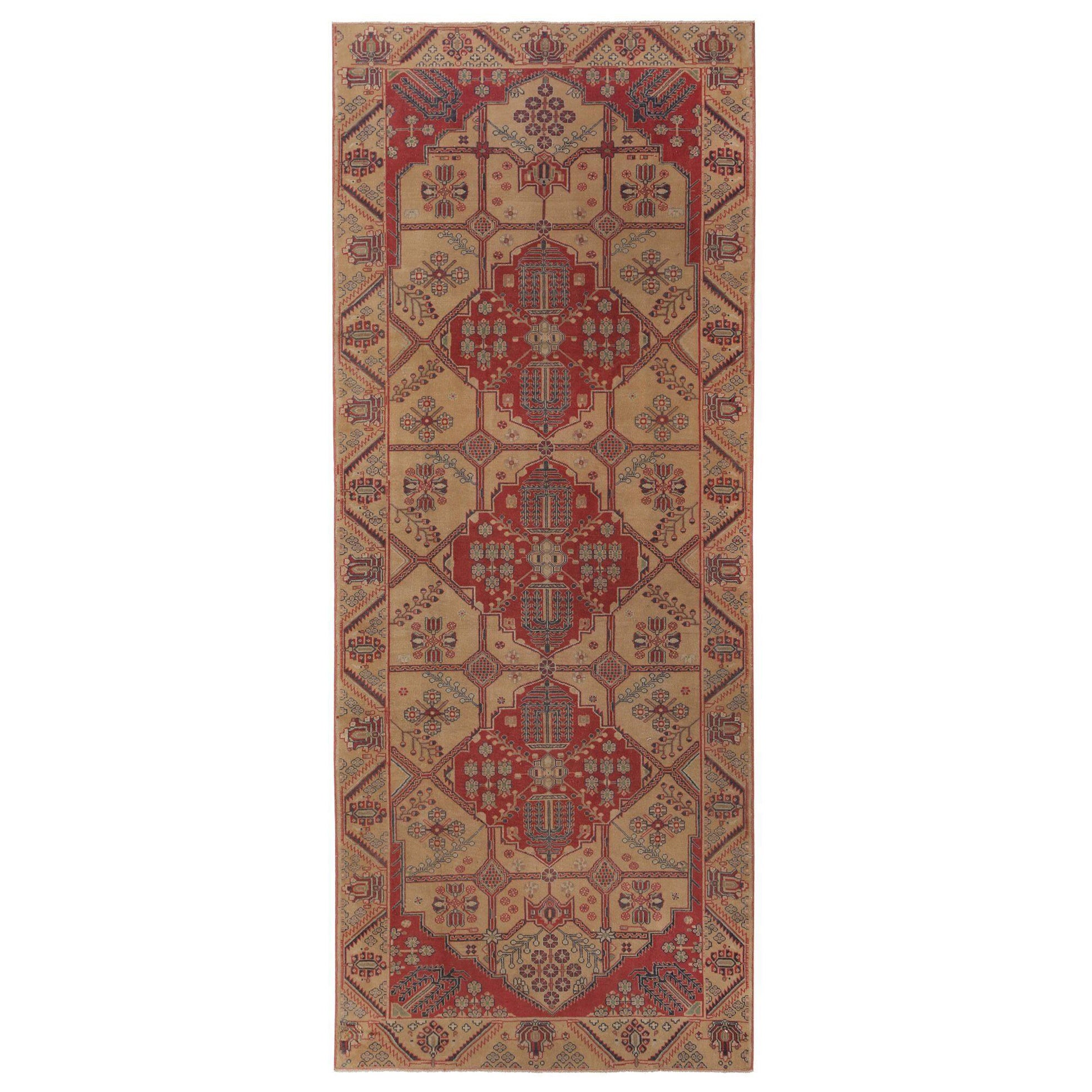 Tapis persans Bakhtiari - Design en laine rouge taupe - 97119