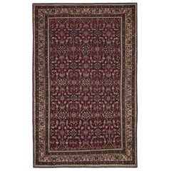 Persischer Semnan-Teppich aus Wolle – rotes Design – 97124