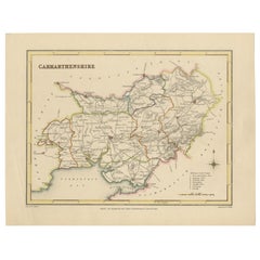 Map of Carmarthenshire 1844 – Carmarthen Llandeilo Llanelli Laugharne Llandovery