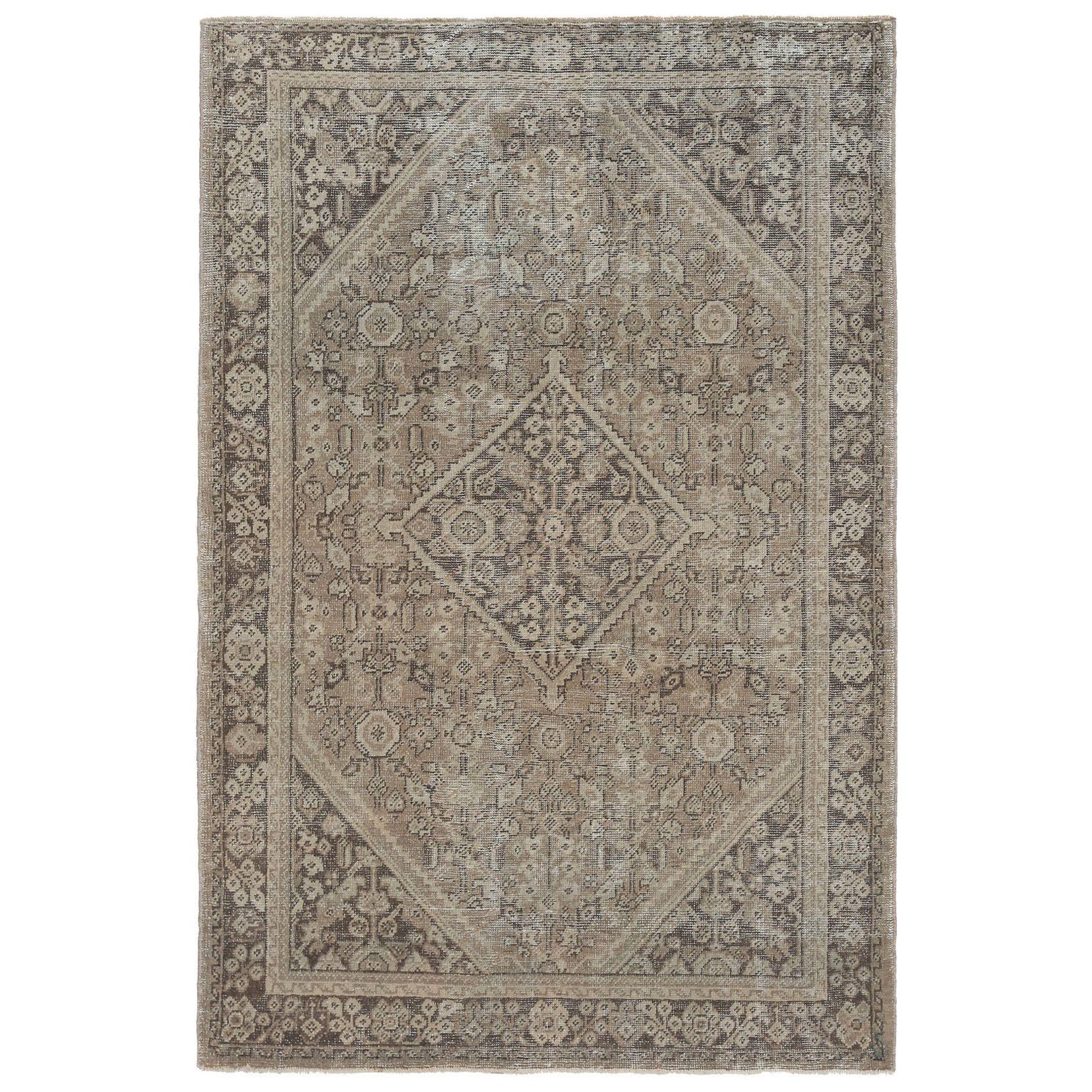 Tappeto Persiano Mahal Small Design - Lana Marrone Taupe - 97106