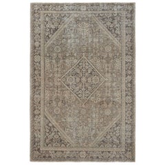Persischer Mahal Small Teppich - Wolle Brown Taupe Design - 97106