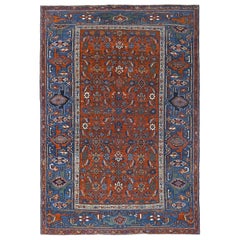 Persischer Heriz Kleiner Teppich - Wolle Blau Rot Design - 97159