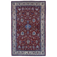 Persischer Isfahan Kleiner Teppich - Wolle Rot Design - 97161