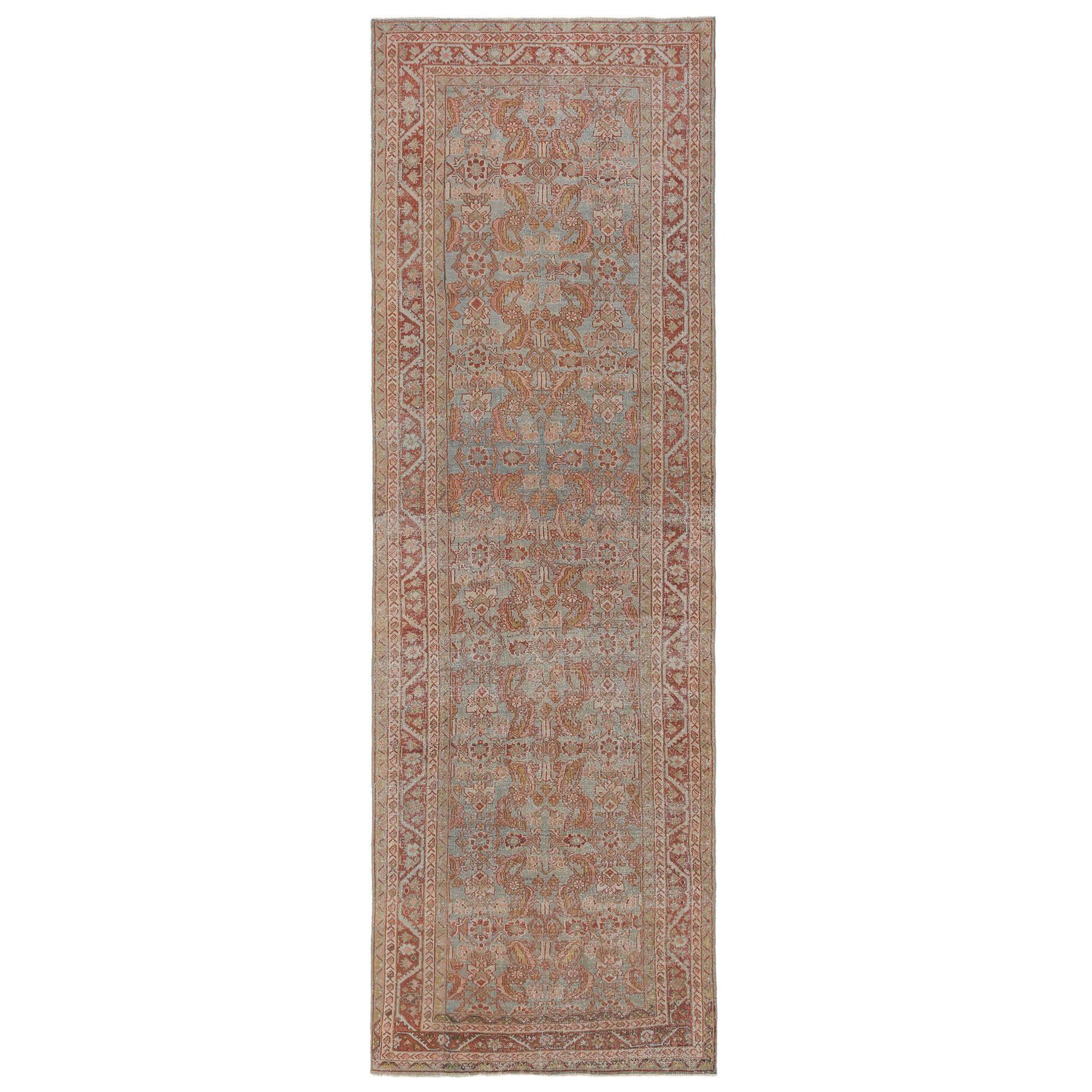 Persischer Mahal-Läufer - Wolle Hellblau Design - 97162