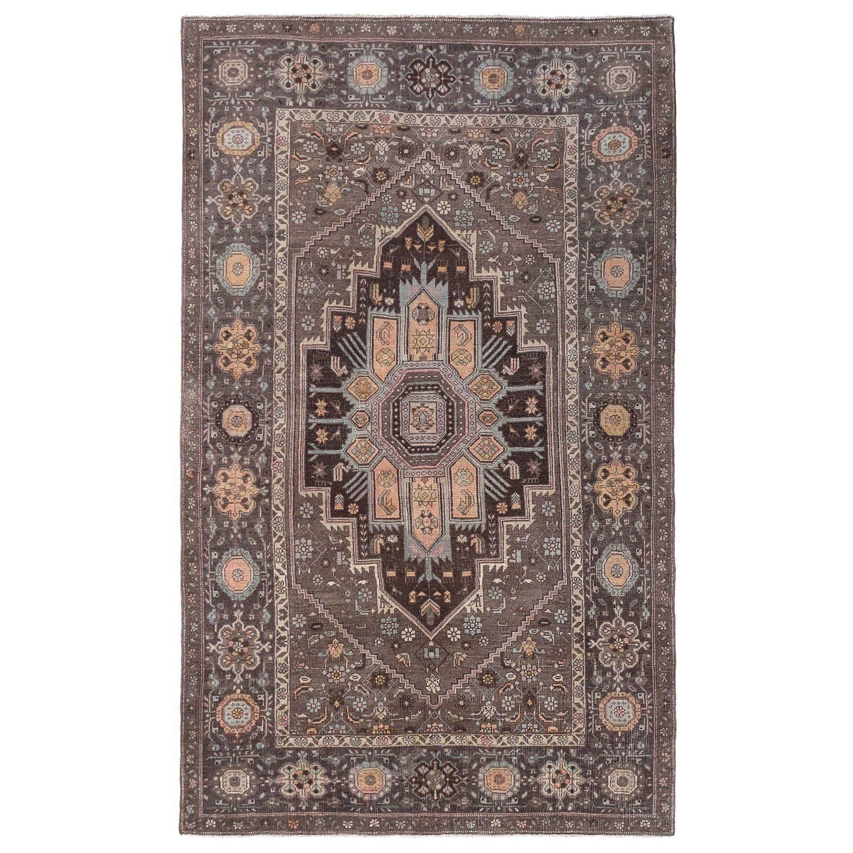 Tappeto persiano Bijar Small - Disegno in lana marrone - 97111