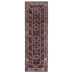 Persischer Kazak-Läufer aus Wolle - Elfenbeinrot-Design - 97112