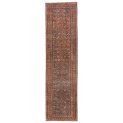 Persischer Bijar-Läufer - Wollblau Design - 97166