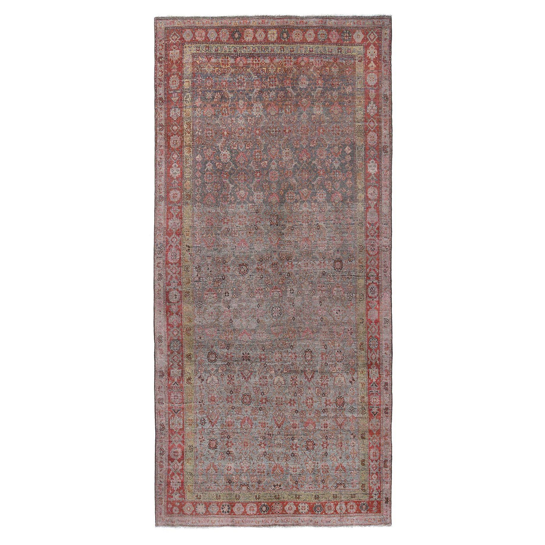 Persische Bijar Area Rugs - Wolle Hellblau Rot Gelb Design - 97179