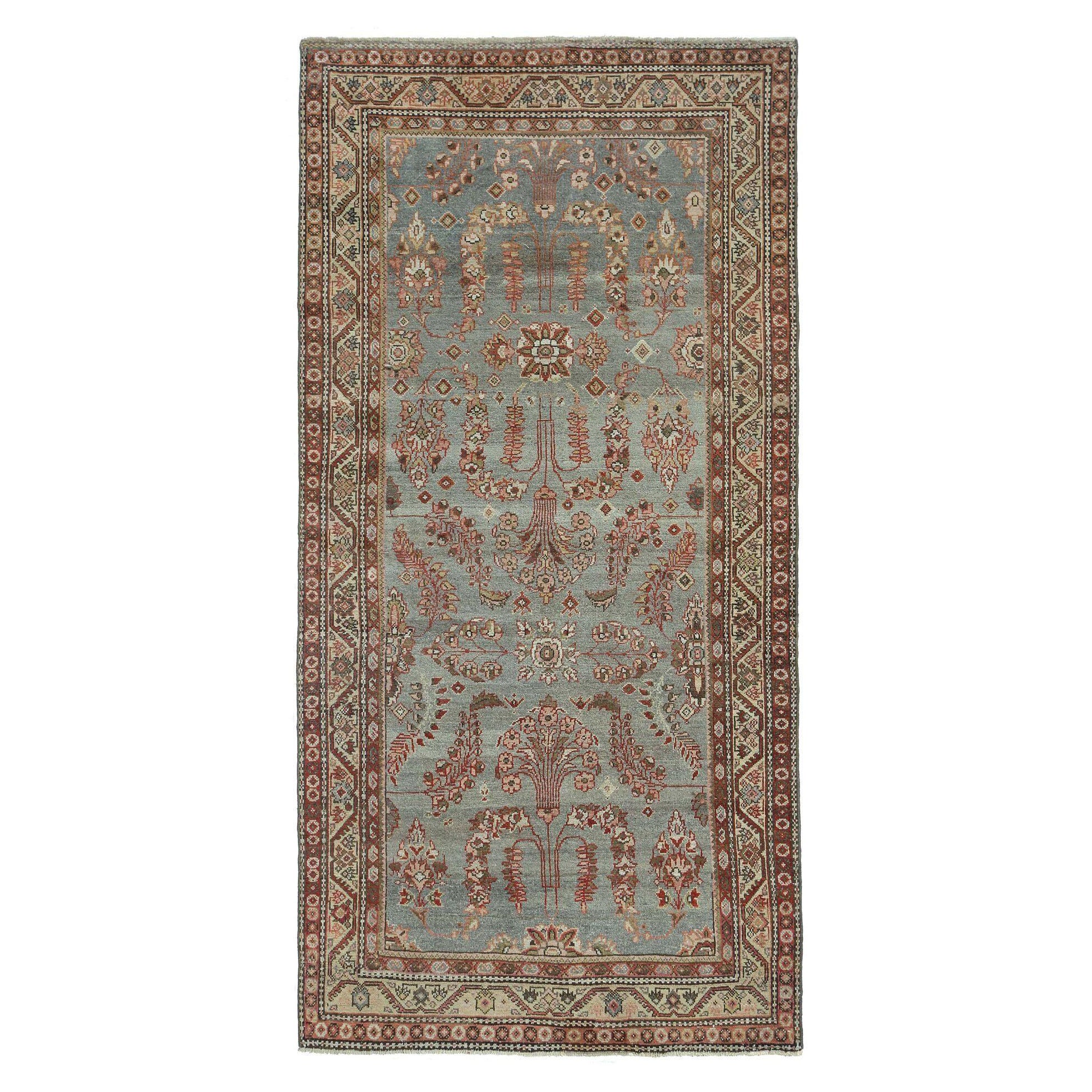 Persischer Mahal Kleiner Teppich - Wolle Hellblau Design - 97127