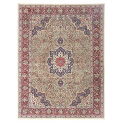 Persische Täbris-Teppiche - Wolle Marineblau Rot Taupe Design - 97181