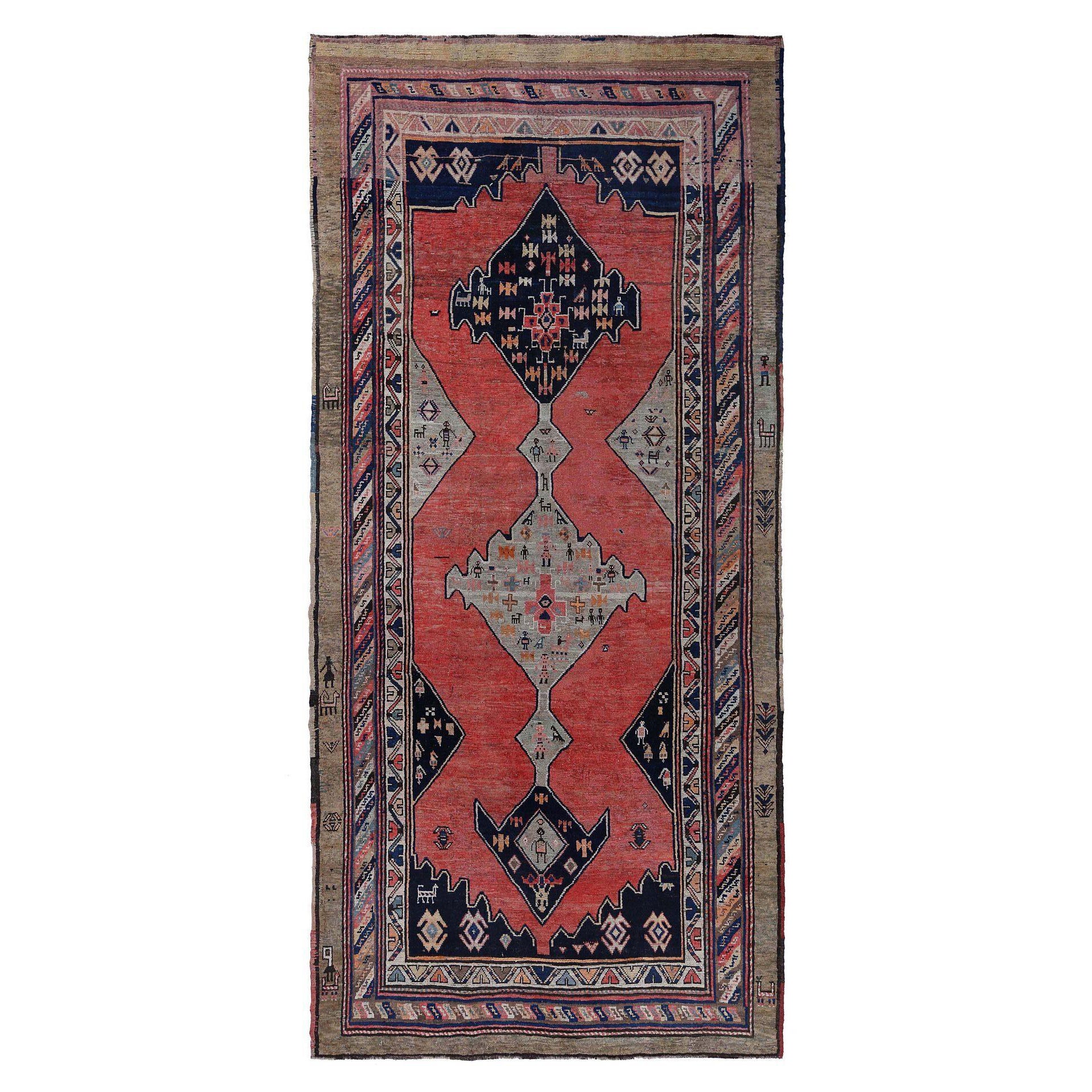 Persische Aserbaidschanische Teppiche - Wolle Schwarz Rot Design - 97184