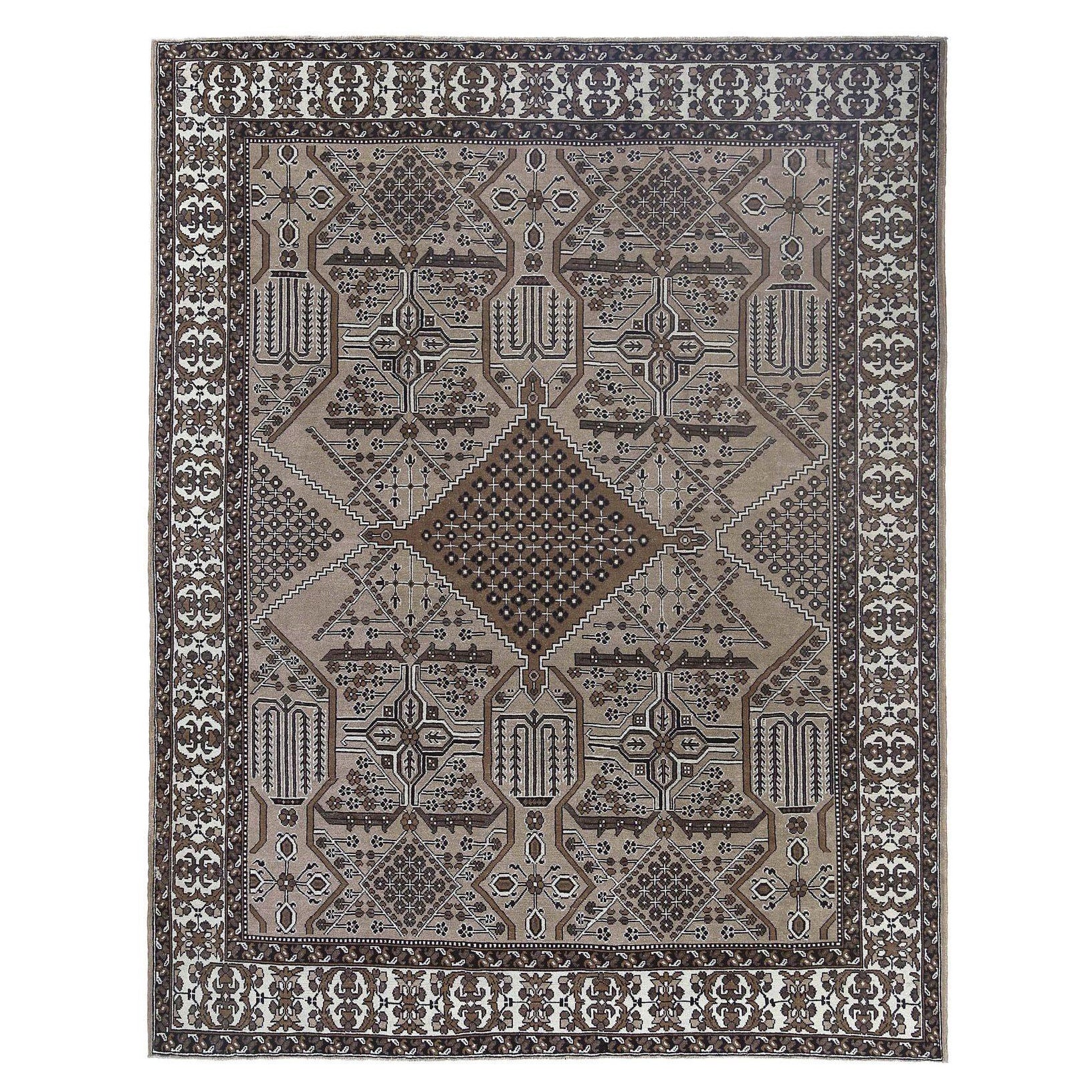 Tappeti persiani Bakhtiari - Lana Avorio Taupe Design - 97185